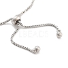 Brass Pave Clear Cubic Zirconia Flat Round Box Chain Slider Bracelets BJEW-YWC0002-12B-P-3