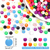 ARRICRAFT 500Pcs 10 Colors Plastic Rubberized Style Beads KY-AR0001-13-2