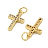 Brass Micro Pave Cubic Zirconia Pendants X1-KK-C092-21B-G-2