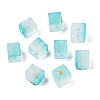 Frosted Glass Beads with Golden Glitter Powder DGLA-NH001-6mm-01C-1