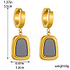 Trapezoid Stainless Steel with Natural Shell Pendant Necklaces & Hoop Earrings Sets WG9CFB5-01-3