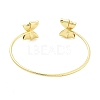 Brass Bowknot Cuff Bangles for Women BJEW-Z072-03G-01-3