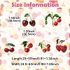 6Pcs 6 Styles 3D Resin Cherry Brooch Pin with Rhinestone JEWB-CJ0001-32-2