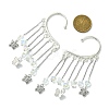 Brass Star & Glass Star Tassel Earrings EJEW-JE06002-3