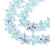 Electroplate Transparent Glass Beads Strands LS-EGLA-Q136-01A-08-3
