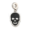 304 Stainless Steel Black Enamel European Dangle Charms STAS-U005-43P-1