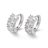 Rack Plating Brass Clear Cubic Zirconia Hoop Earrings EJEW-S241-07P-1