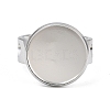 Hollow Heart 304 Stainless Steel Cuff Ring Components SA-CBA82C8-02E-P-2
