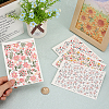 20 Sheets 4 Style Flower Pattern Ceramics Clay Water Transfer Paper DIY-CP0010-36B-3