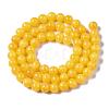 Natural Dyed Yellow Jade Gemstone Bead Strands X-G-R271-6mm-Y07-2