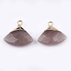 Electroplate Natural Strawberry Quartz Pendants G-T112-04B-2