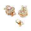Brass Micro Pave Cubic Zirconia Box Clasps KK-B125-07G-01-2