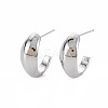 304 Stainless Steel Chunky C-shape Stud Earrings EJEW-N016-029P-4