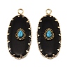 Natural Obsidian & Synthetic Turquoise Carved Pendants GG-CBA5963-02G-1