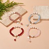 Natural Mixed Gemstone & Pearl Stretch Bracelet BJEW-JB09224-2