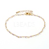 Faceted Round Natural Amethyst Beaded Anklets AJEW-AN00360-04-1