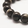 Grade AA Natural Golden Sheen Obsidian Beaded Stretch Bracelets BJEW-G543-10mm-2