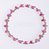 Beach Vacation Style Natuarl Rose Quartz & Dyed White Jade Beaded Stretch Bracelet Women RO9590-7-1
