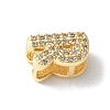 Brass Micro Pave Clear Cubic Zirconia Initial Multi-strand Links KK-S520-01G-18-2