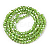 Opaque Solid Color Electroplate Glass Beads Strands EGLA-A039-P2mm-B21-3
