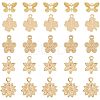 50Pcs 5 Style Rack Plating Brass Charms KK-FH0004-69-1