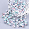 Rainbow ABS Plastic Imitation Pearl Beads X-OACR-Q174-3mm-05-1