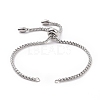 Tarnish Resistant Adjustable 304 Stainless Steel Slider Bracelets Making STAS-T050-030P-2