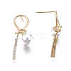 Brass Micro Pave Clear Cubic Zirconia Stud Earrings X-EJEW-N014-03-NF-3