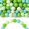 Rubberized Style Opaque Acrylic Beads MACR-CJC0009-02C-1