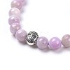 Natural Kunzite Braided Bead Bracelets BJEW-JB04243-01-2