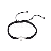 Cross Alloy Connector Charms Braided Bracelets BJEW-JB11067-01-1