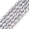 Opaque Solid Color Electroplate Glass Beads Strands EGLA-N013-P4mm-B05-1