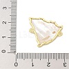 Brass Pave Shell Nicaragua Map Connector Charms KK-K293-41G-3