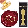 Brass Wax Seal Stamps with Wood Handle AJEW-WH0412-0170-1