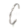 304 Stainless Steel Cuff Bangles for Women BJEW-D361-03P-4
