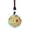 Resin & Natural & Synthetic Mixed Gemstone Pendant Necklaces OG4289-04-1