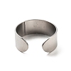 304 Stainless Steel Open Cuff Ring Components STAS-Z091-03P-01-3