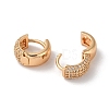Brass Thick Hoop Earrings with Rhinestone EJEW-K256-47KCG-2