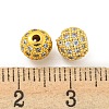 Round Brass Micro Pave Cubic Zirconia Beads ZIRC-N016-01G-6MM-3
