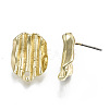 Rack Plating Hammered Alloy Stud Earring Findings PALLOY-N155-61-NR-3