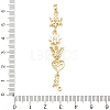 Tassel Brass Micro Pave Clear Cubic Zirconia Big Pendants KK-L271-01G-04-3