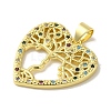 Brass Micro Pave Cubic Zirconia Pendants KK-Z042-21G-03-2
