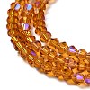 Transparent Electroplate Glass Beads Strands GLAA-F029-4mm-D28-3