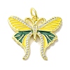 Brass Enamel Micro Pave Cubic Zirconia Pendants KK-Z042-09G-04-1