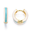 Brass Huggie Hoop Earrings EJEW-S209-07C-1