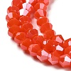 Opaque Solid Color Electroplate Glass Beads Strands EGLA-A039-P4mm-B03-3