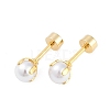 White Round Plastic Imitation Pearl Ear Fake Plugs EJEW-H105-20G-5