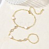 Brass Micro Pave Clear Cubic Zirconia Mittens Bracelets for Women BJEW-C156-02G-1
