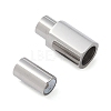 Tarnish Resistant Smooth 304 Stainless Steel Magnetic Clasps with Glue-in Ends STAS-H402-63P-4MM-2