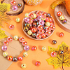 Thanksgiving Day Theme 100Pcs 5 Colors Opaque Acrylic Beads MACR-SP0001-01B-06-4